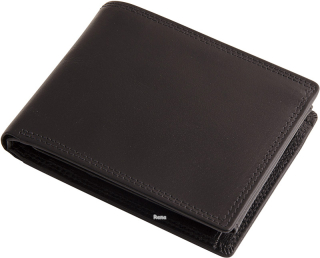 Pánská černá kožená peněženka - na šířku