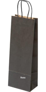 Papírová taška 15x8x40 cm, kroucená šňůra, černá