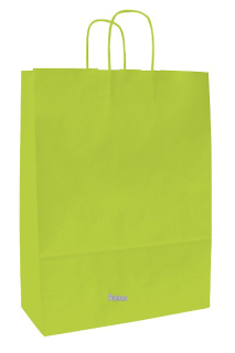 Papírová taška zelená 18x8x20 cm, kroucená šňůra