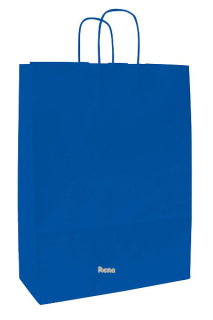 Papírová taška modrá 32x13x28 cm, kroucená šňůra