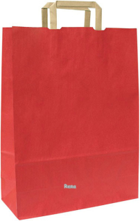 Papírová taška 18x8x25 cm, ploché držadlo,červená