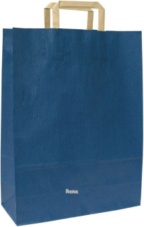 Papírová taška 23x10x32 cm, ploché držadlo,modrá