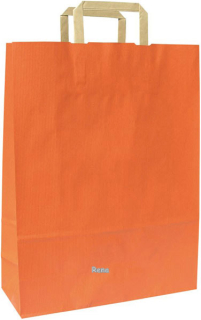 Papírová taška 23x10x32 cm,ploché držadlo,oranžová