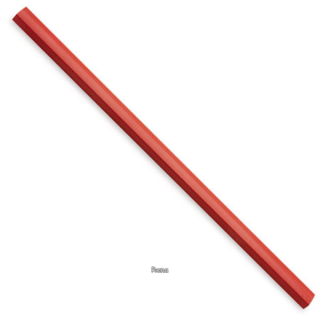 Dlouhá dřevěná tesařská tužka, červená