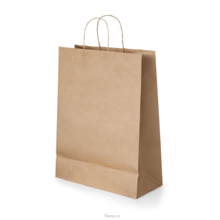 Papírová taška  24x31x9 cm, kroucená šňůra, přírodní