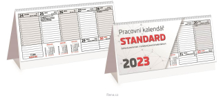Stolní týdenní bezobrázkový kalendář STANDARD, 2023