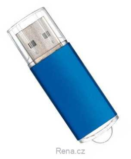 Modrý plastový USB flash disk 8GB s krytkou, balení 100 ks, vlastní potisk