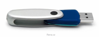 Rotating modrý rotační USB flash disk 8GB, balení 100 ks, vlastní potisk
