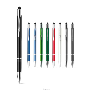 Hliníkové kuličkové pero se stylusem, barva dle výběru