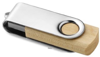 Turnwoodflash rotující flash disk 8GB,světle hnědá, balení 100 ks, potisk loga