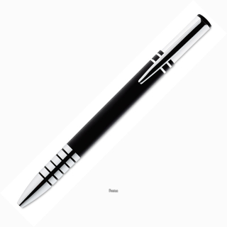 Černé hliníkové kuličkové pero s lesklým chromem