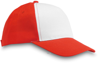 Pětidílná baseballová čepice, červená