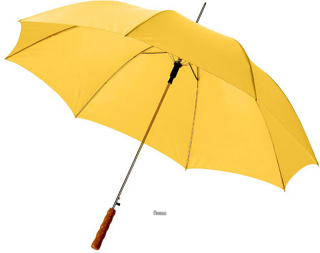 Žlutý automatický deštník, tvarovaná rukojeť