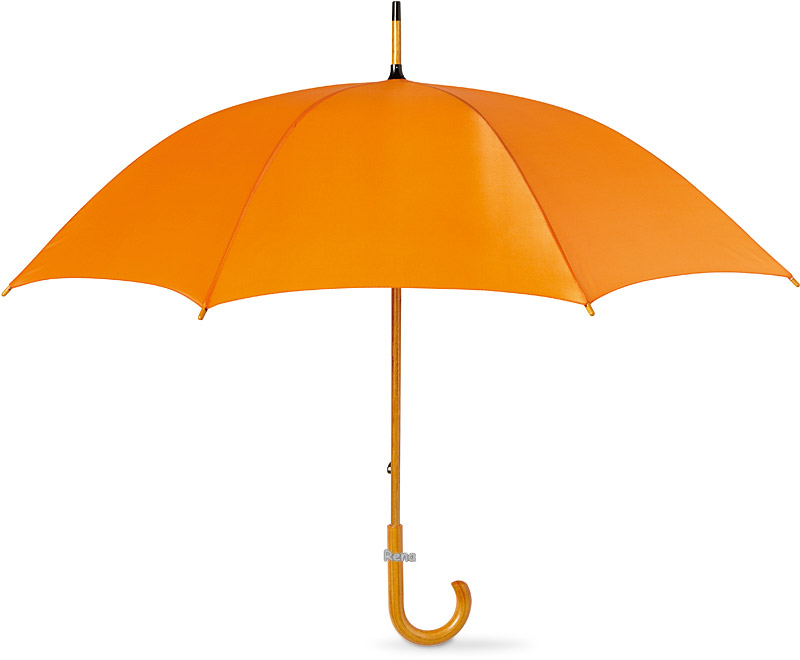Klasický deštník se zahnutou ručkou, oranžový