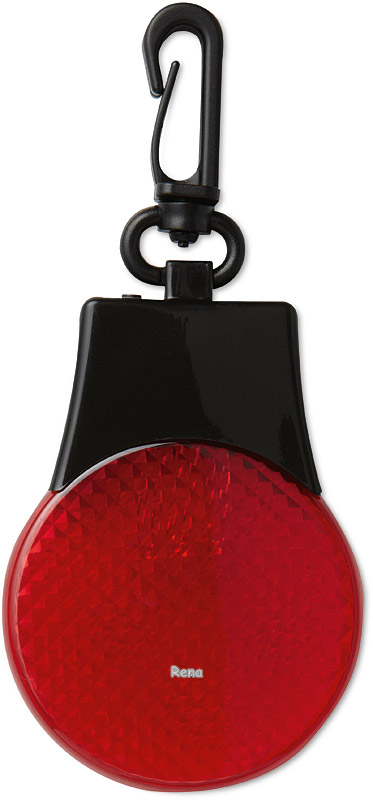 Bezpečnostní 3x LED odrazka s karabinou, červená