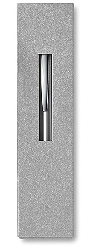 Stříbrné aluminiové pero se stříbrnými proužky,box