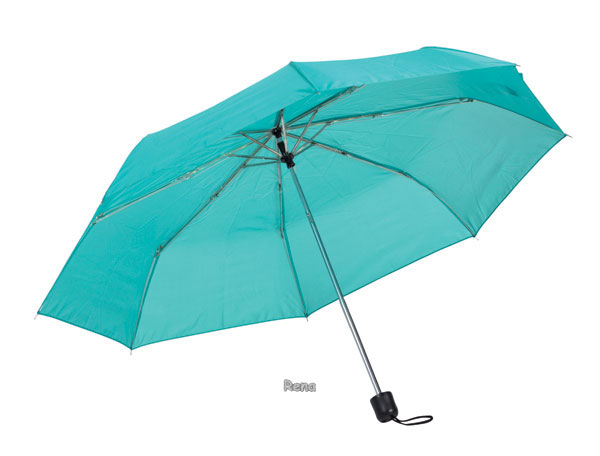 Tyrkysový třídílný skládací deštník