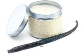 Aromatická svíčka s vůní vanilky v plechovém boxu