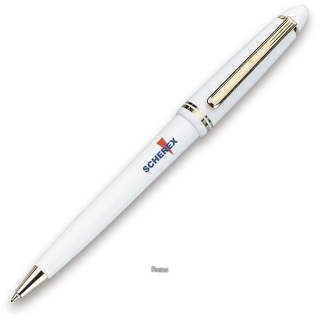 Bílé kuličkové pero se zlatými doplňky