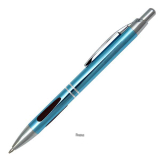 Modré kovové kuličkové pero ATUL s pryží na úchopu