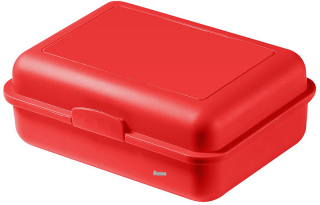 Červený plastový větší svačinový box