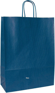 Papírová taška modrá 18x8x25 cm, kroucená šňůra