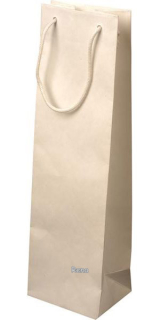 Papírová taška 12x9x40 cm, textilní šňůra, bílá