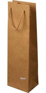 Papírová taška 12x9x40 cm, textilní šňůra, natural