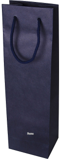 Papírová taška 12x9x40 cm, textilní šňůra, modrá