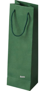 Papírová taška 12x9x40 cm, textilní šňůra, zelená
