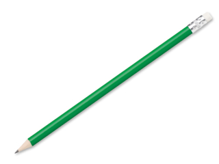 Dřevěná HB tužka s gumou zelená
