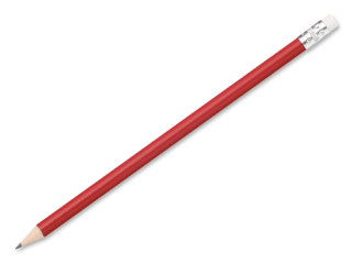 Dřevěná HB tužka s gumou červená